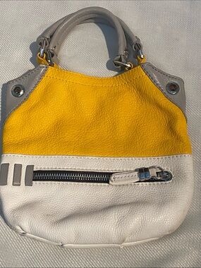 OrYany Yellow and White Leather Mini Tote Bag
